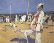 Francois Flameng Riviera Promenade Spain oil painting artist